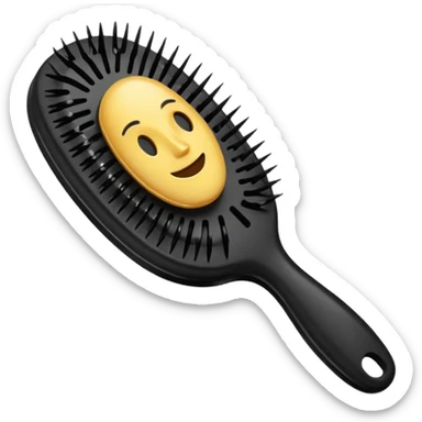 horoscope-style hairbrush with long teeth
 sticker