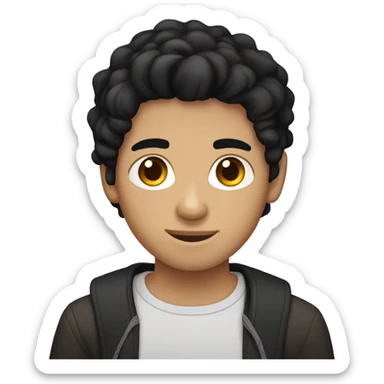 mexican teenage boy with black hair and light skin with brown eyes sticker