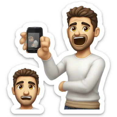 half greek and half english 30 year old man with  a few fair and glass playning online games and cry with his teamates beacuse never win sticker