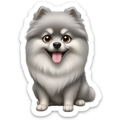 Grey Pomeranian  sticker