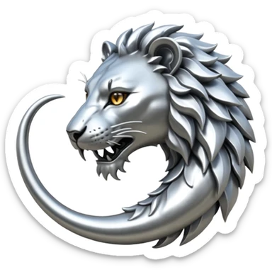 Silver Elder Scrolls Online Lion eating its tail Ouroboro sticker