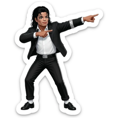 michael jackson dab, dancing legs, wearing black bad outfit sticker