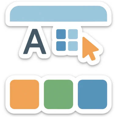 icon of a design system, icon style, flat colors, simple, minimalistic sticker