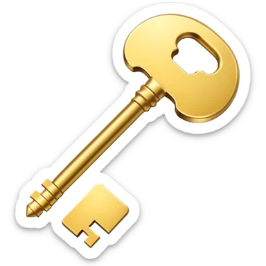 smooth golden key sticker