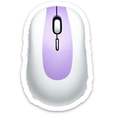 pastel purple computer mouse with white accents  sticker
