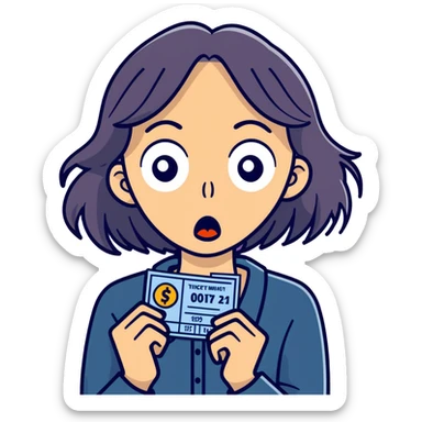 Lady losing lottery  sticker