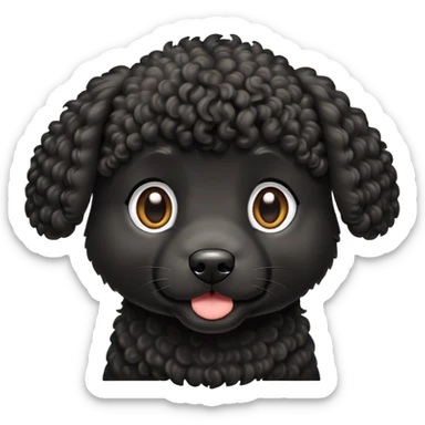 Grote zwarte hond met krullen sticker