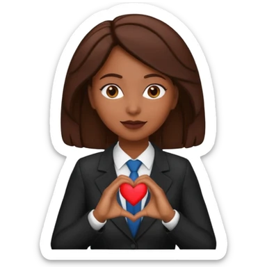 Black woman lawyer making heart shape with hands sticker