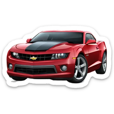 chevy camaro with long dark hair and a  smile sticker