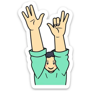 Me raising my hand sticker