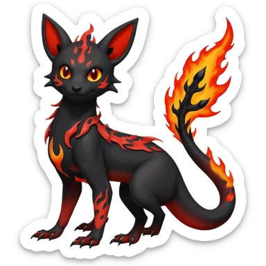 Edgy gothic dark magma-Salandit-Umbreon-Litten-hybrid-fusion (full body) sticker