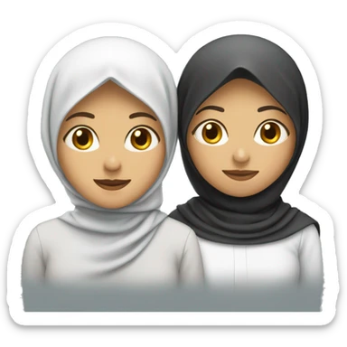 Two lesbian women in hijab couple  sticker