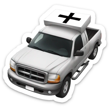 Lifted Pickup truck with Christian cross sticker