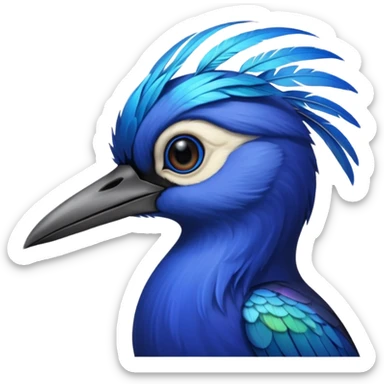 Blue Sicklebill headshot sticker