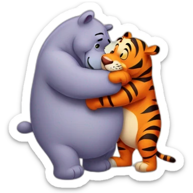 Tigger and Eeyore hugg  sticker