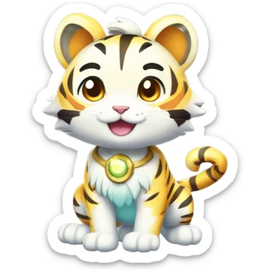 Colorful Shiny Kawaii Cute Celestial Tiger-Fakémon-Pokémon full body sticker