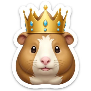 almighty guinea pig god with a mole on the left cheek, emoji style sticker