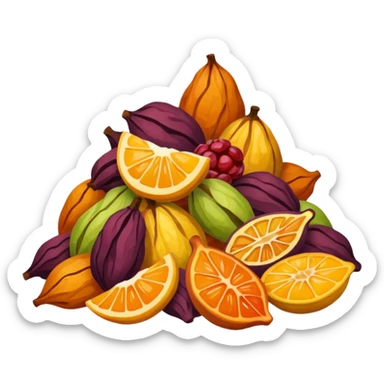 a small pile of dried fruit, simple, clear sticker