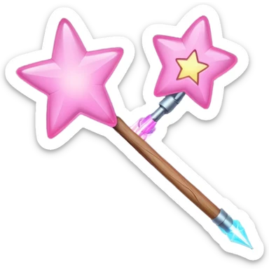 wand with pink heart shooting star effect sticker