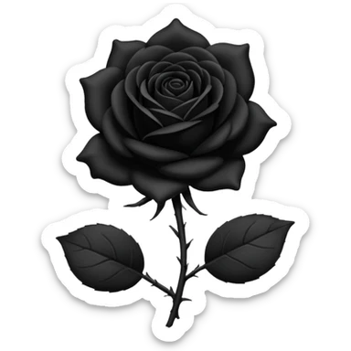 black rose, without green leaves, just flower sticker