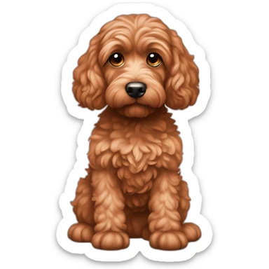 Reddish light brown cockapoo sat down sticker