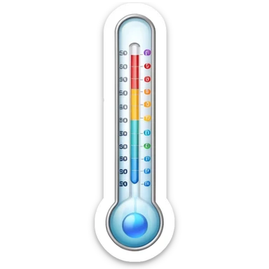 straight thermometer has 5 colors on it, no round ball at first  sticker