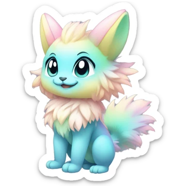 Anthro-Pastel-Gradient-Fur-Sona-Chibi-Shiny-Fakémon full body sticker