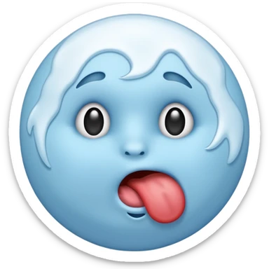 a cold circle emoji with its sticking its tong out sticker