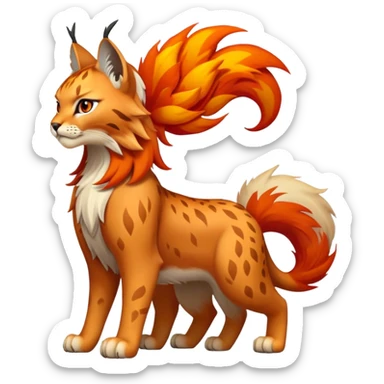 Fire-type Fakémon-Lynx full body sticker