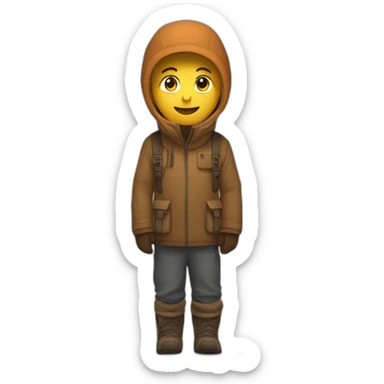 une personne qui skie sur une montagne toute maron sticker