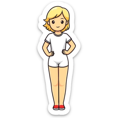 fashionable blonde model in a confident full body pose sticker