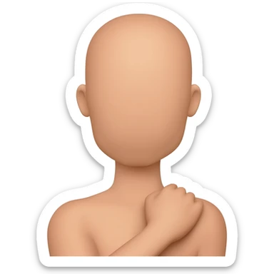 Bald shrugging emoji sticker