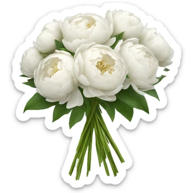 White peonies bouquet  sticker