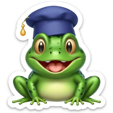 sleepy frog with nightcap yawning cutely sticker