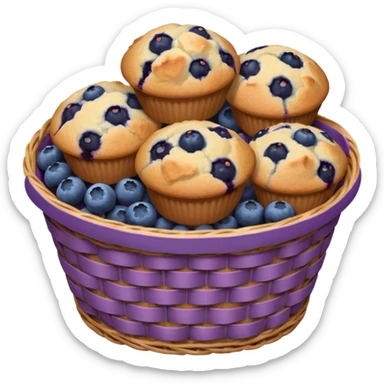 Basket of blueberry muffins sticker