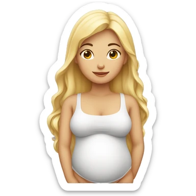  Mujer embarazada piel blanca cuerpo completo sticker