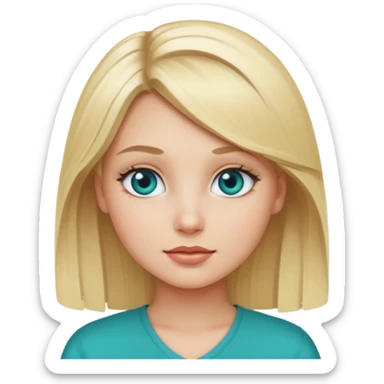 Blonde girl with teal eyes  sticker