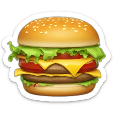 un tysmey qui mange un burger  sticker