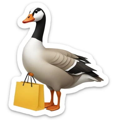 Goose carrying shopping bag sticker