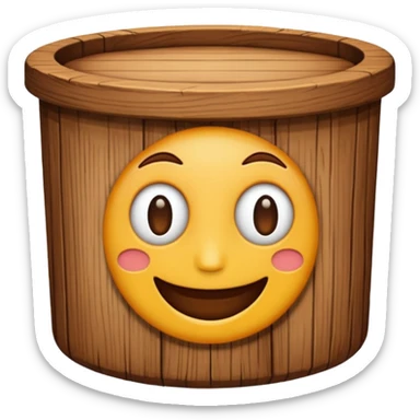 brown well, classic emoji style, simple and recognizable sticker