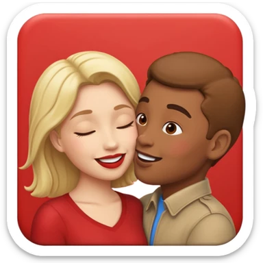 un cartello rosso con due persone che si baciano sticker