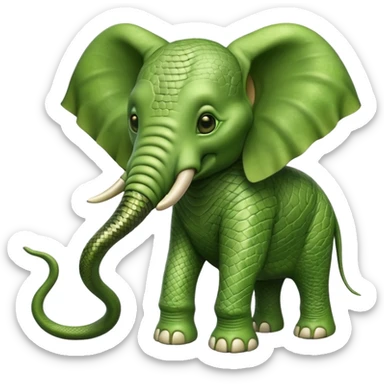 Alien elephant] full body green with snake skin  sticker
