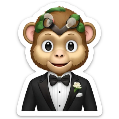 Groom monkey sticker