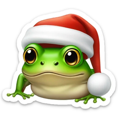 Little frog with Santa’s hat sticker
