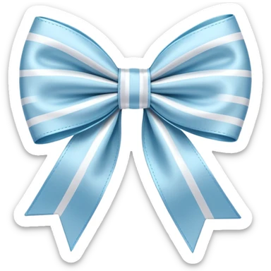pastel blue bow with white stripes sticker