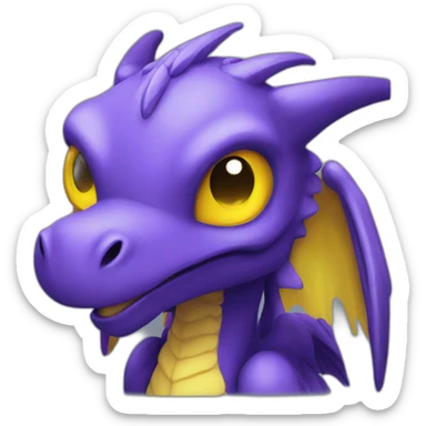 purple bahamut with yellow breast and blu hair (head) sticker