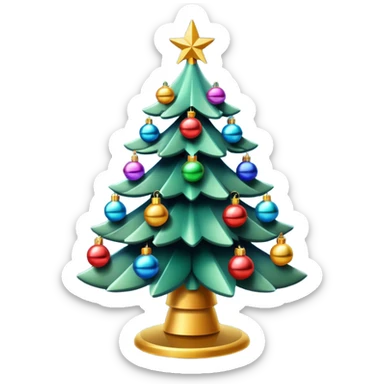 Christmas tree, decorated with futuristic decorations  sticker