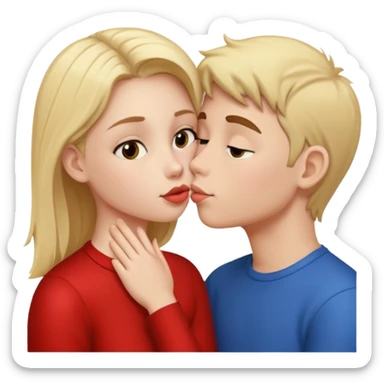 Girl kissing a boy sticker