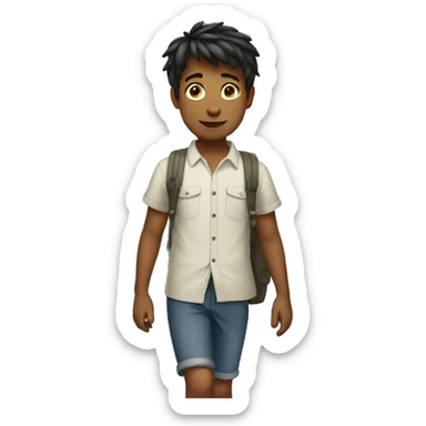 Walking boy sticker
