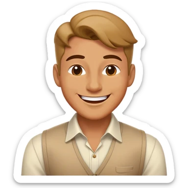 A confident man with a charming smile, a stylish outfit, and a playful or flirty demeanor. He stands with a relaxed posture, winking at someone, exuding an air of charm and charisma. His appearance is well-groomed, and he gives off a confident yet mischievous vibe sticker